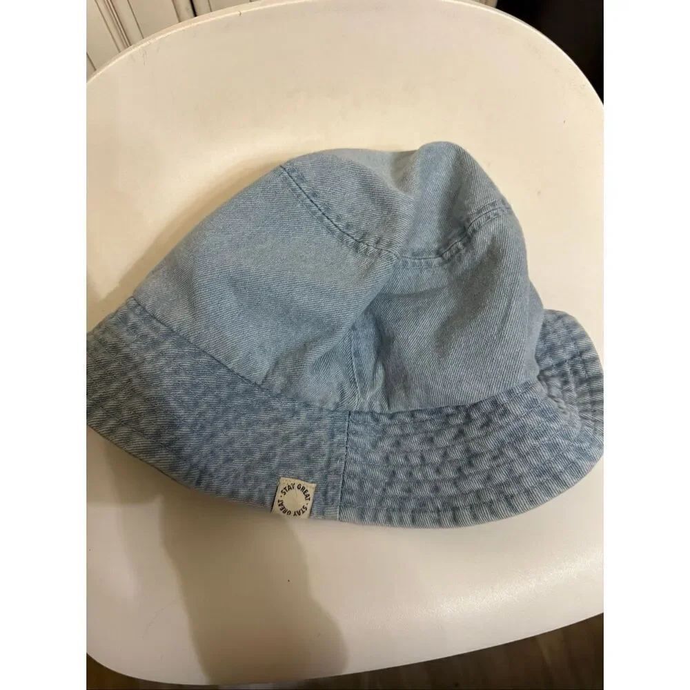 Zara Kids Unisex Washed Denim Cotton Lightweight Summer Bucket Hat Blue